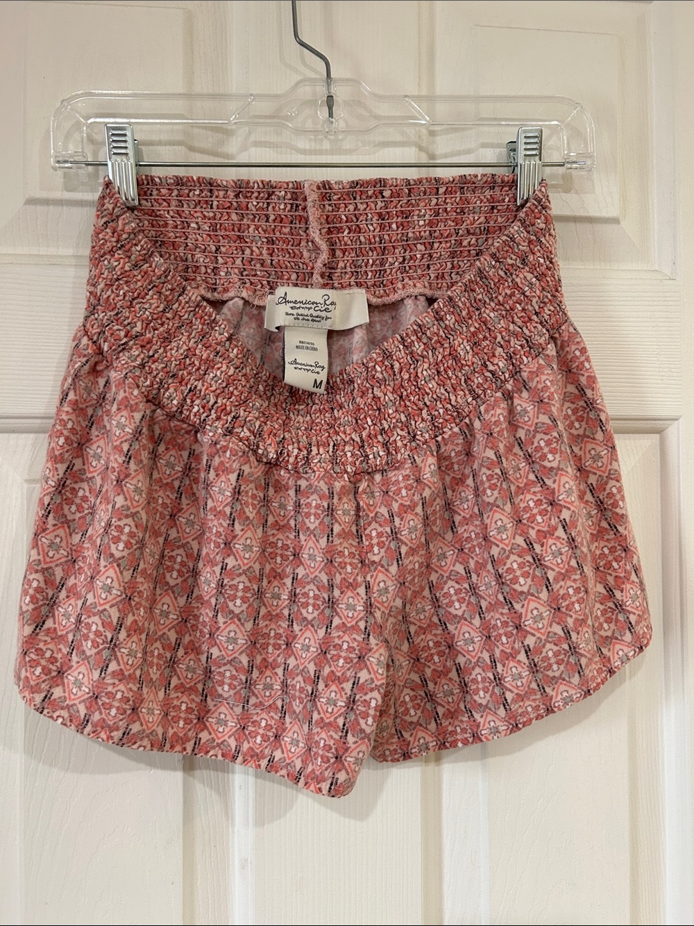 American Rag Pink Patterned Smocked Waist Women’s Shorts